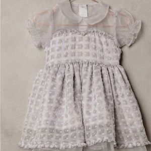 Elegant Gray Kids Dress with Sheer Accents